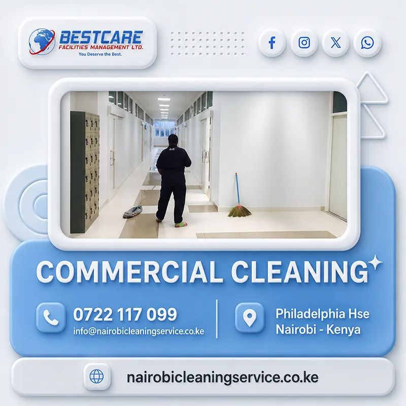 Commercial cleaning service team at work in Nairobi, Kenya